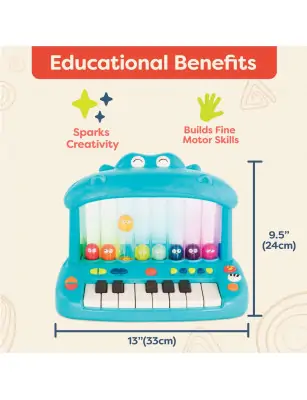B. Toys, Hippo Pop Play Piano – KEYBOARD ze SKACZĄCYMI PTASZKAMI