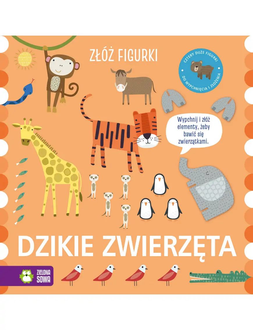Złóż figurki. Dzikie zwierzęta Zielona Sowa