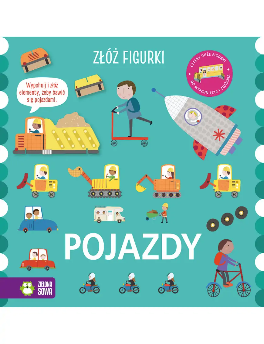 Złóż figurki. Pojazdy Zielona Sowa