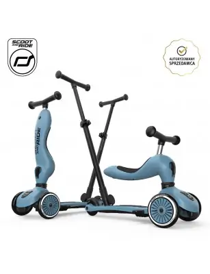 SCOOTANDRIDE Highwaykick 1 Push and Go 2w1 Jeździk i hulajnoga 1-5 lat Steel