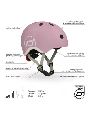 SCOOTANDRIDE Kask XXS-S dla dzieci 1-5 lat Wildberry