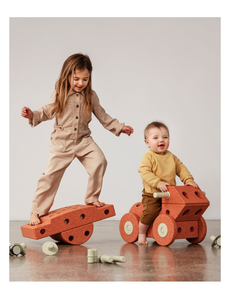 MODU Dreamer set – Kreatywne klocki rozwijające motorykę dużą, pomarańczowy + torba GRATIS!