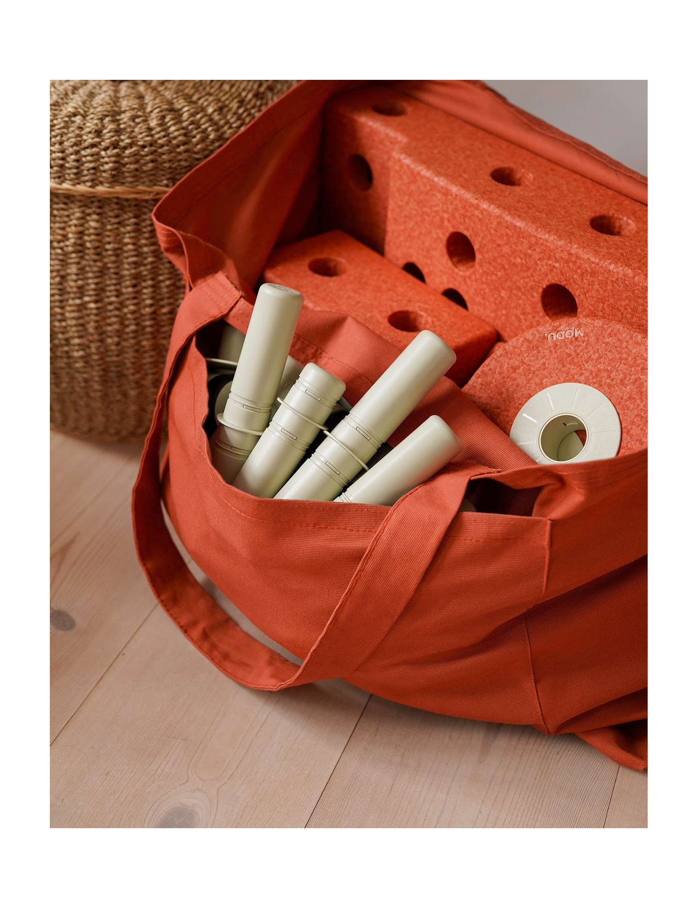 MODU Dreamer set – Kreatywne klocki rozwijające motorykę dużą, pomarańczowy + torba GRATIS!