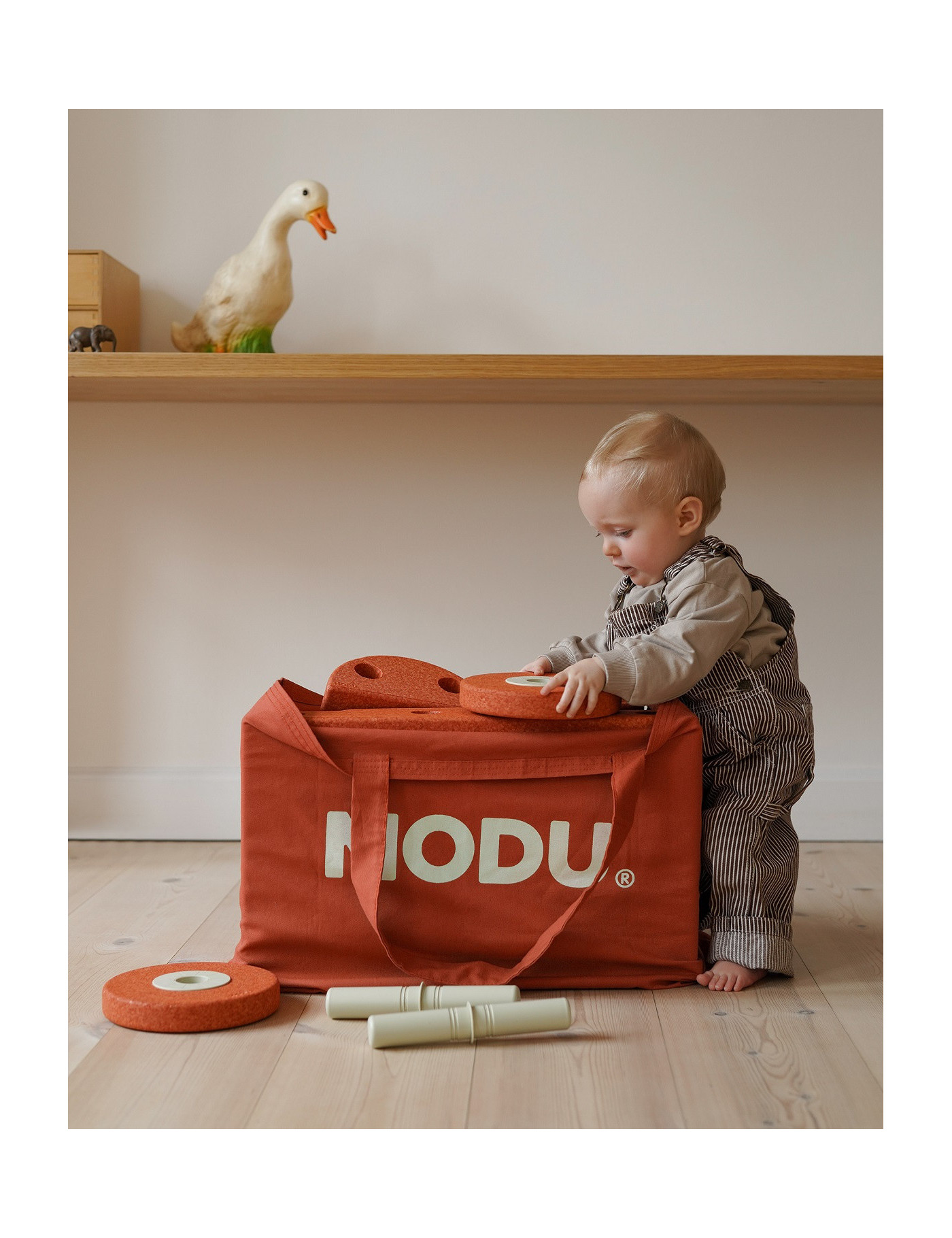 MODU Dreamer set – Kreatywne klocki rozwijające motorykę dużą, pomarańczowy + torba GRATIS!