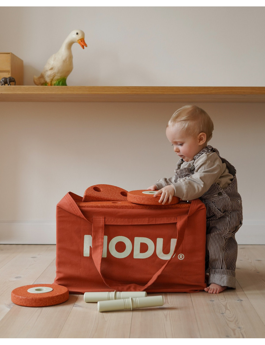 MODU Dreamer set – Kreatywne klocki rozwijające motorykę dużą, pomarańczowy + torba GRATIS!
