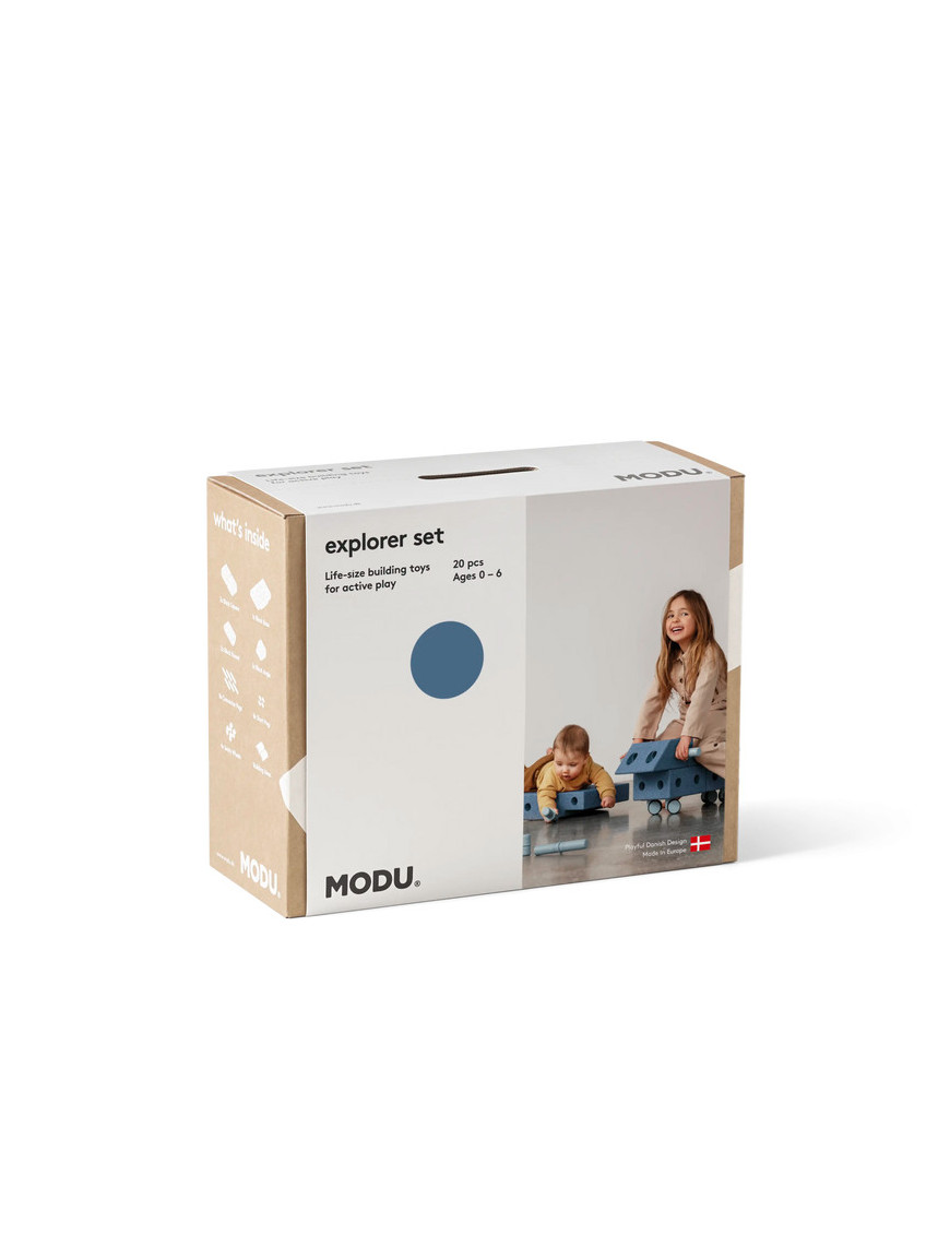 MODU Explorer set - Kreatywne klocki rozwijające motorykę dużą, niebieski