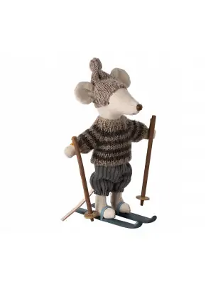 Myszka Maileg na nartach Brat Winter mouse Big Brother - Blue