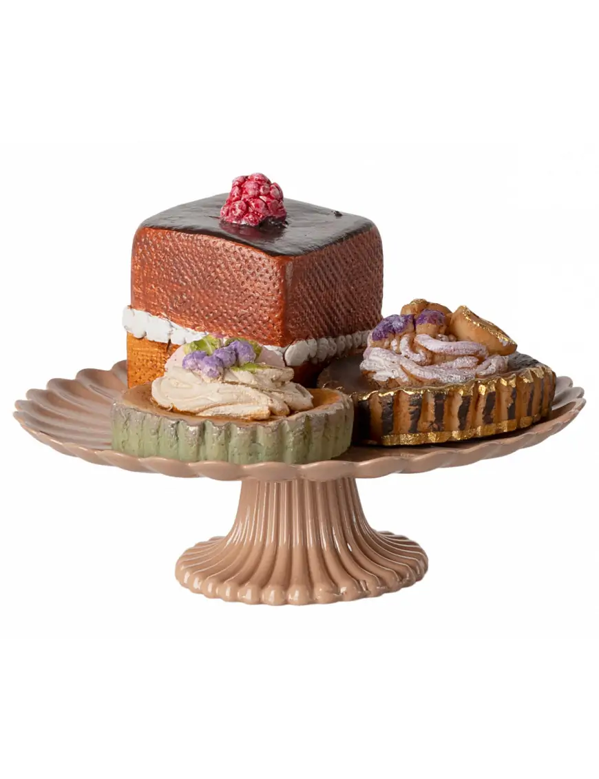 Akcesoria dla Myszek Maileg - Cakes and cakestand, Mini
