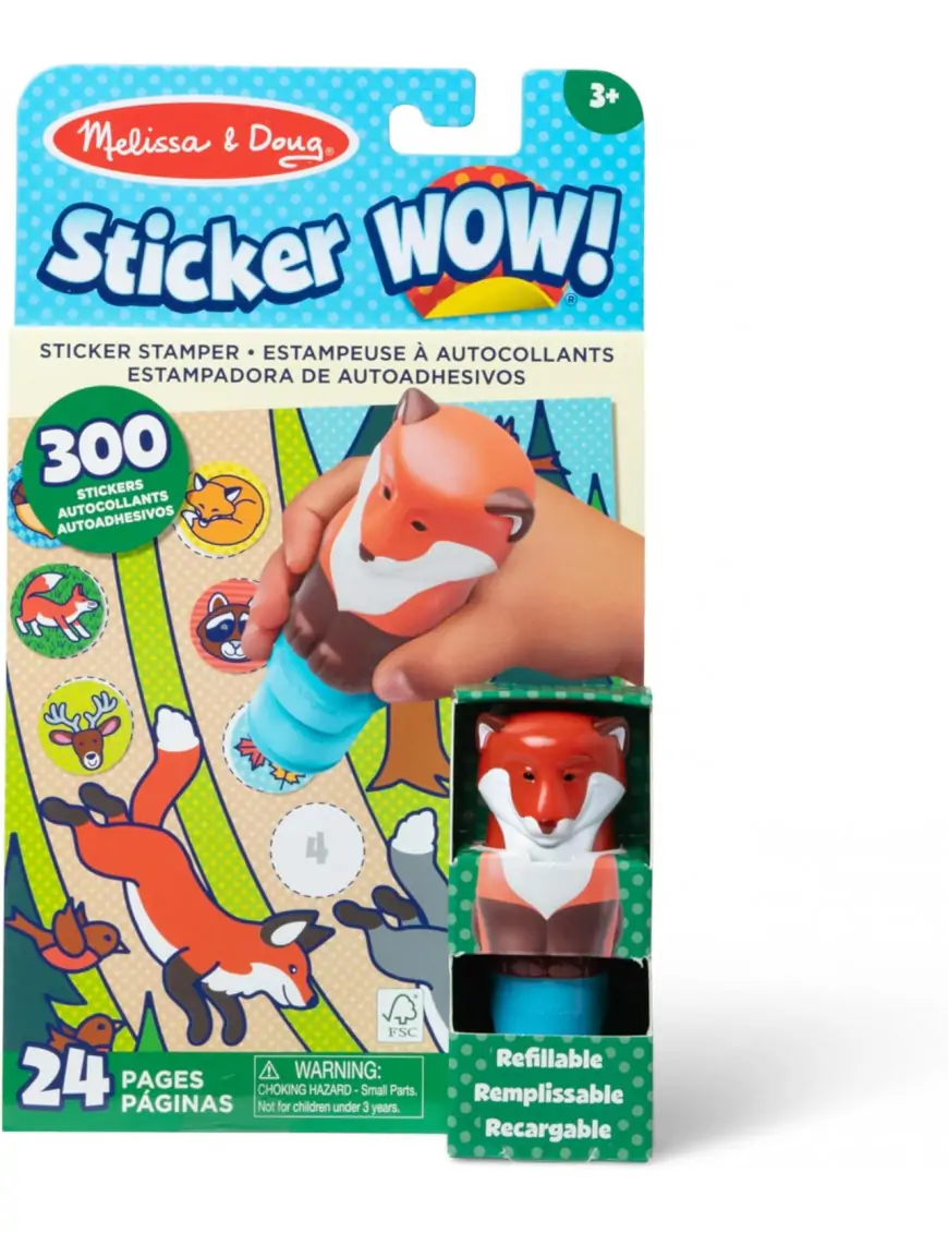 Sticker WOW! stempelki z naklejkami lisek, Melissa & Doug