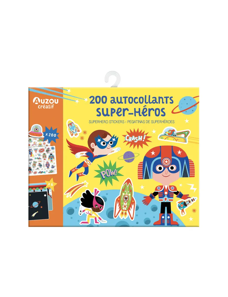 Auzou, Zestaw 200 naklejek Super Bohaterowie 3+