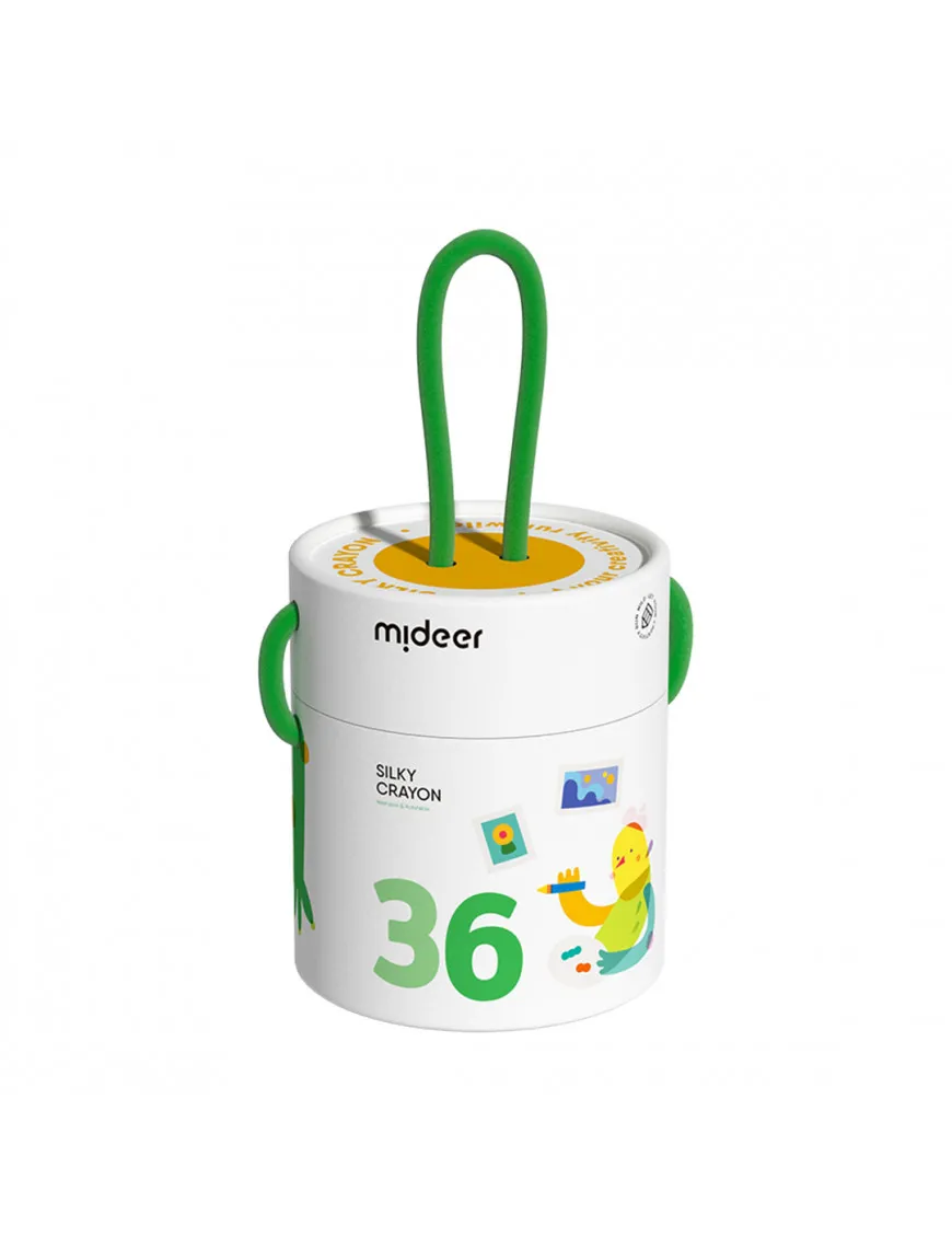 mideer Wiaderko szybkoschnących, miękkich, zmywalnych kredek (36 kolorów)