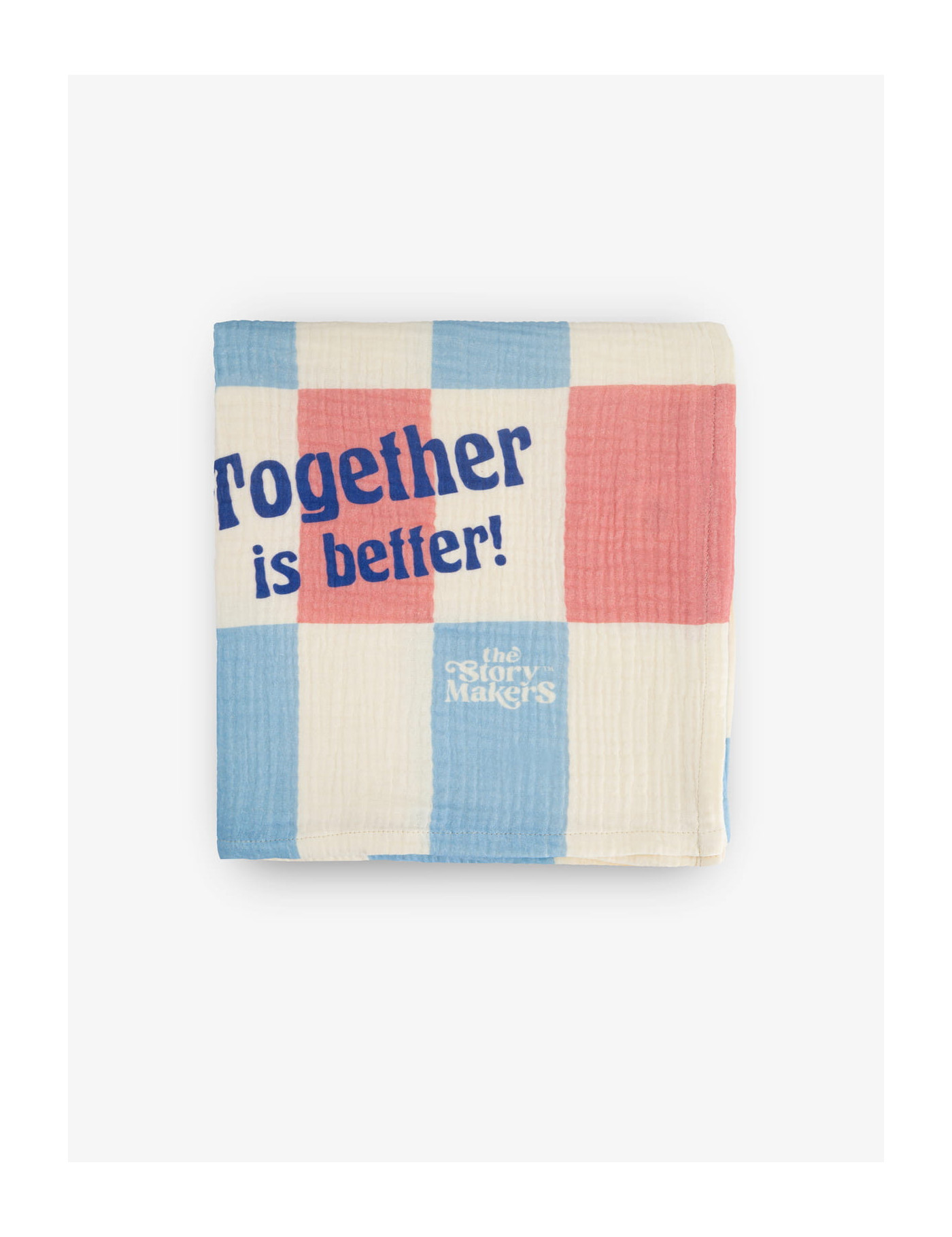 Mięsisty otulacz z organicznego muślinu Together is better! 120 cm x 130 cm The Story Makers Mięsisty otulacz z organicznego muślinu Together is better! 120 cm x 130 cm The Story Makers