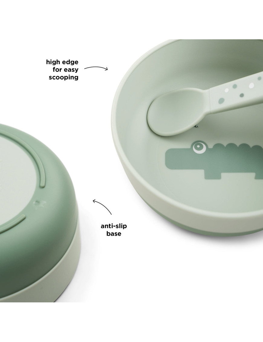 Done by Deer Miska dla Dziecka Foodie Croco Green Done by Deer Miska dla Dziecka Foodie Croco Green