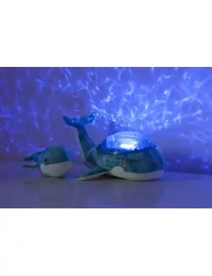 Projektor z grzechotką -Wieloryb niebieski - Cloud b® Tranquil Whale™ Blue Family