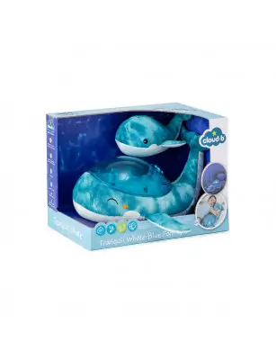 Projektor z grzechotką -Wieloryb niebieski - Cloud b® Tranquil Whale™ Blue Family