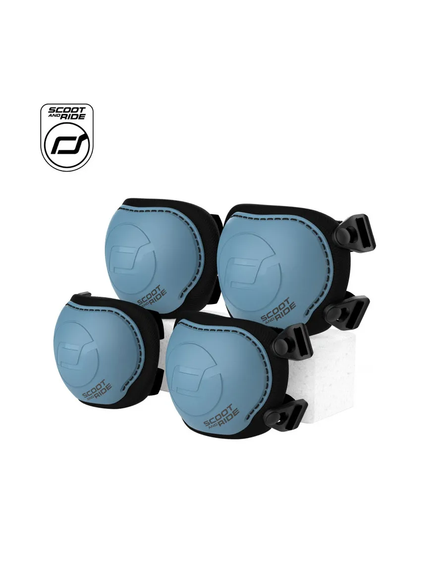SCOOTANDRIDE Zestaw ochraniaczy dla dzieci Steel (XXS oraz S)
