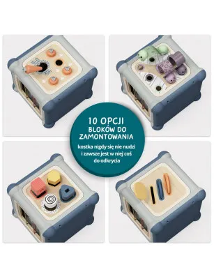 TOPBRIGHT Kostka edukacyjna 10w1 manipulacyjna Mistrz małej motoryki 18M+