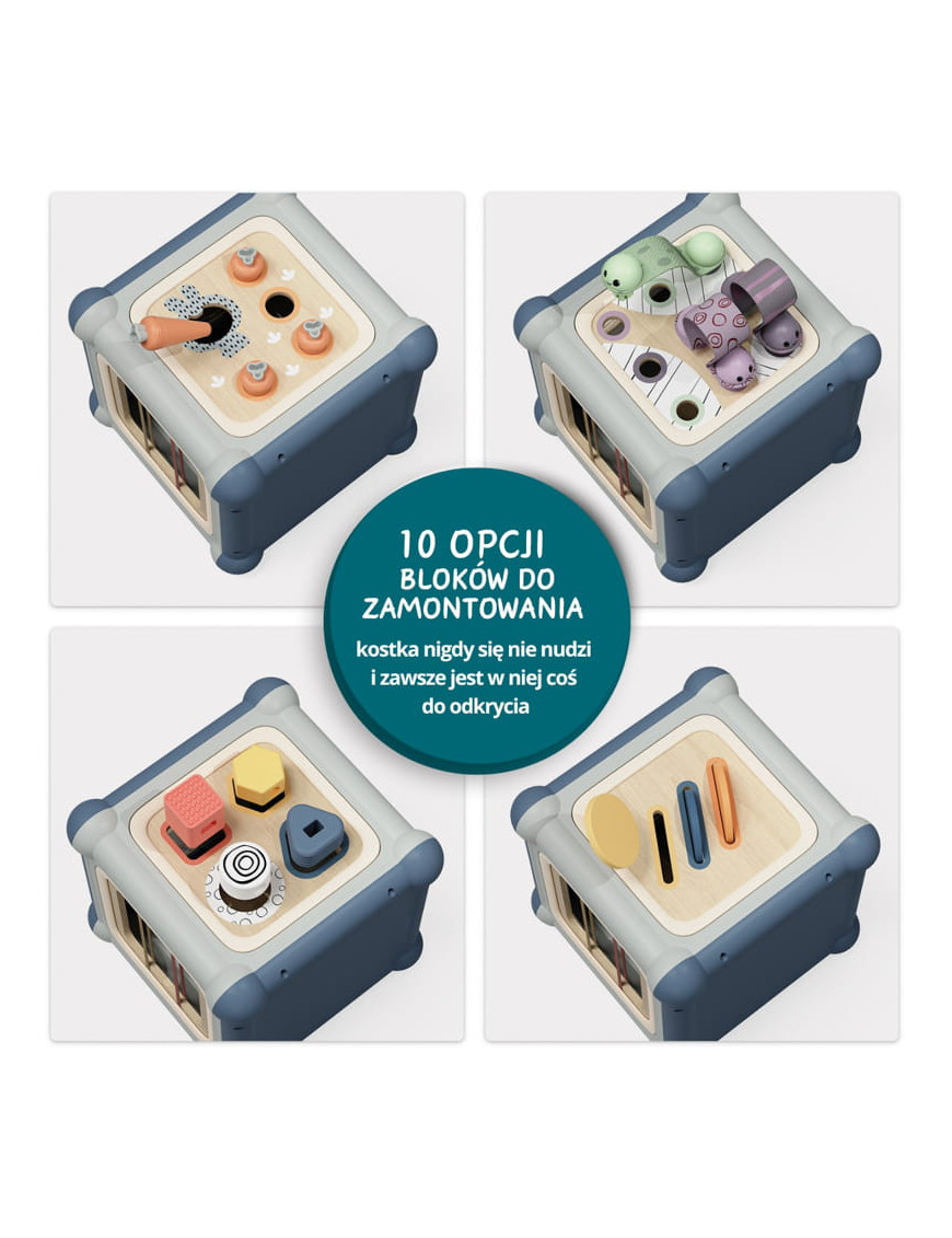 TOPBRIGHT Kostka edukacyjna 10w1 manipulacyjna Mistrz małej motoryki 18M+