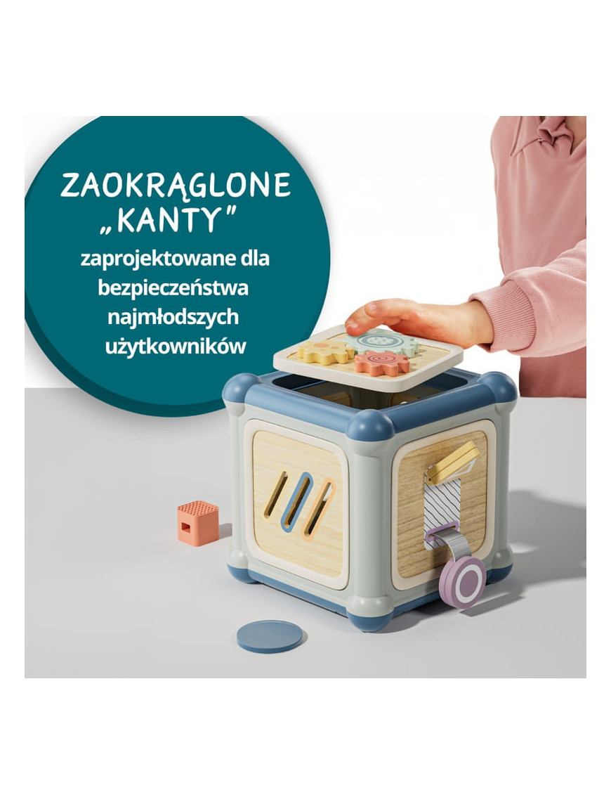 TOPBRIGHT Kostka edukacyjna 10w1 manipulacyjna Mistrz małej motoryki 18M+