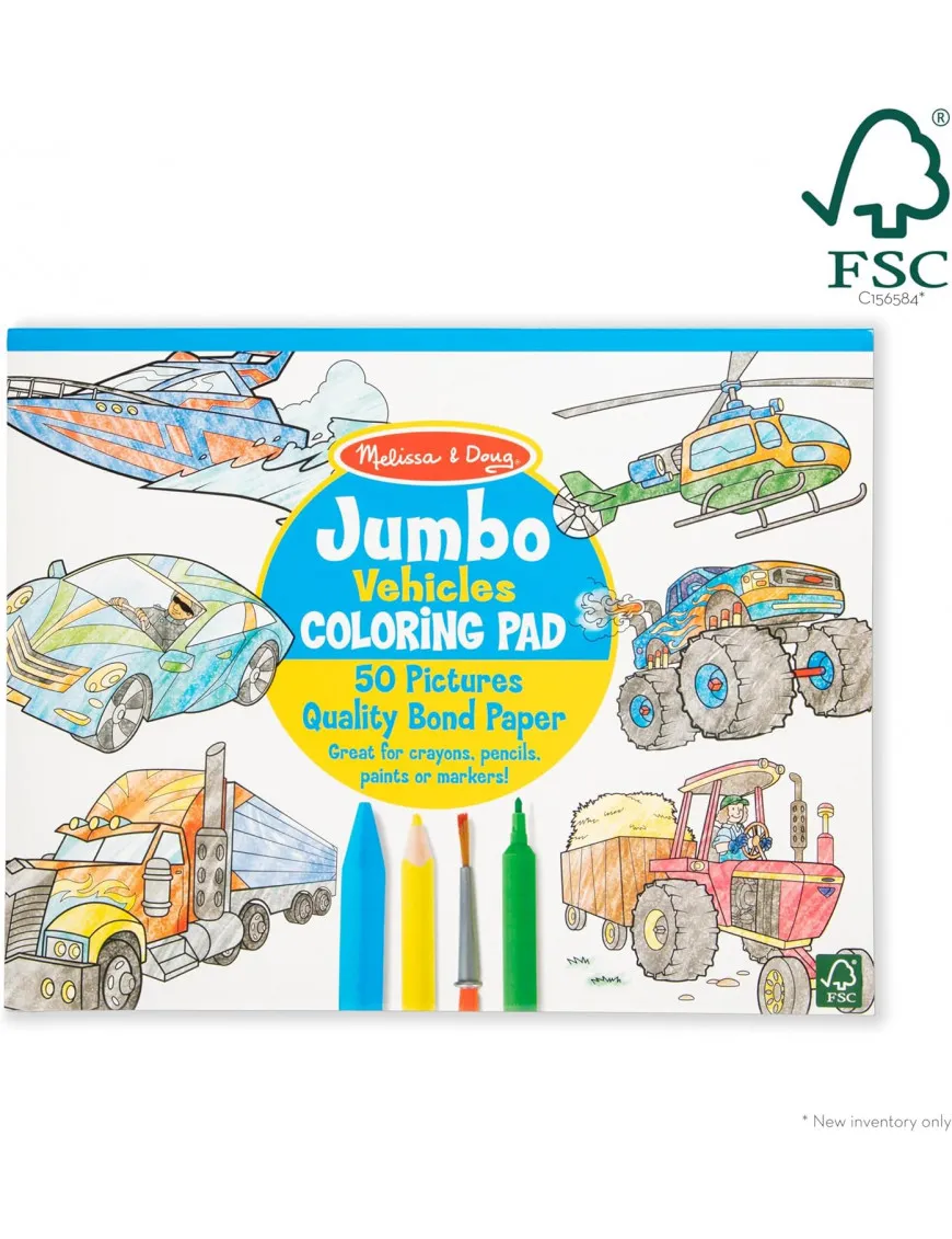 Melissa & Doug, duża kolorowanka, Pojazdy