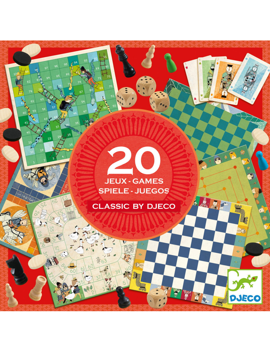 CLASSIC BOX : zestaw 20 gier Djeco CLASSIC BOX : zestaw 20 gier Djeco