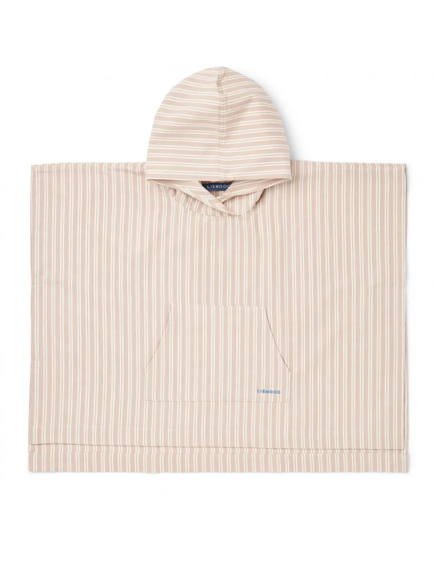 Kaiden Poncho - Stripe sorbet rose Liewood