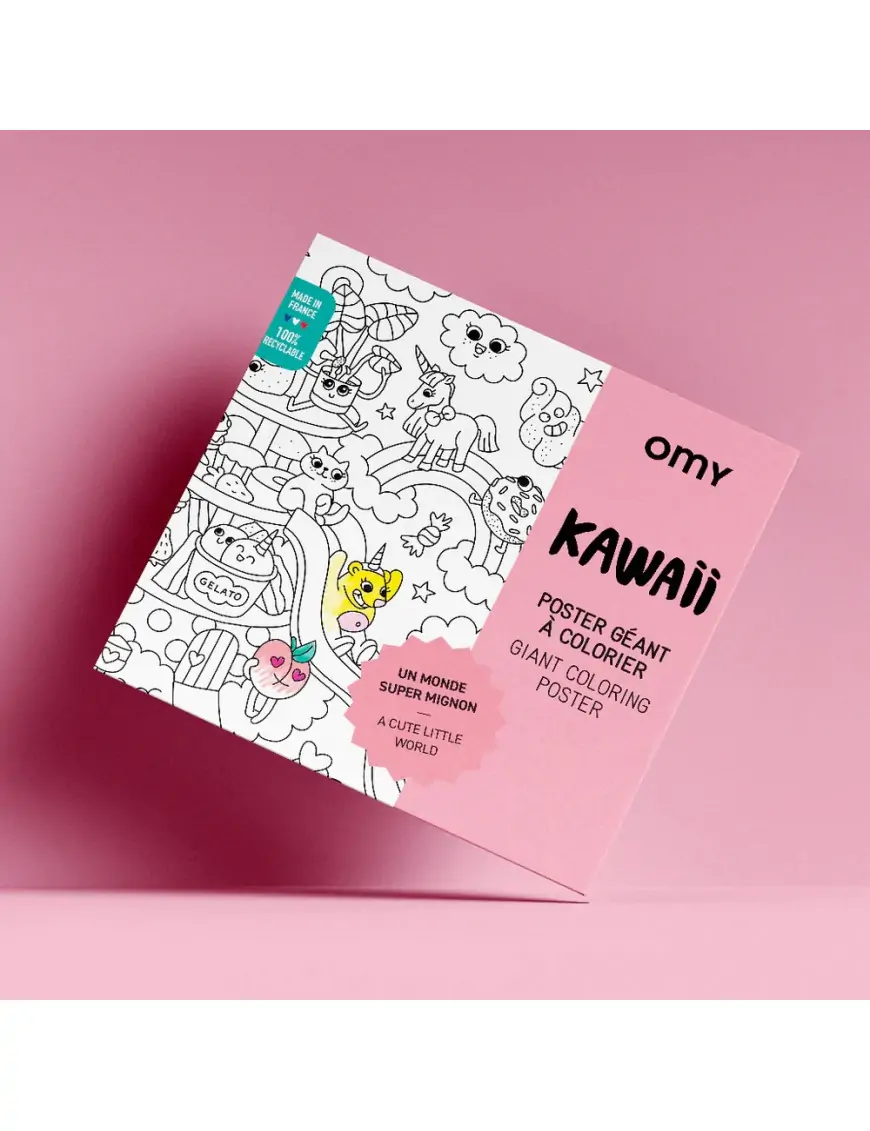 Gigantyczna kolorowanka 100 x 70 cm - Kawaii, OMY