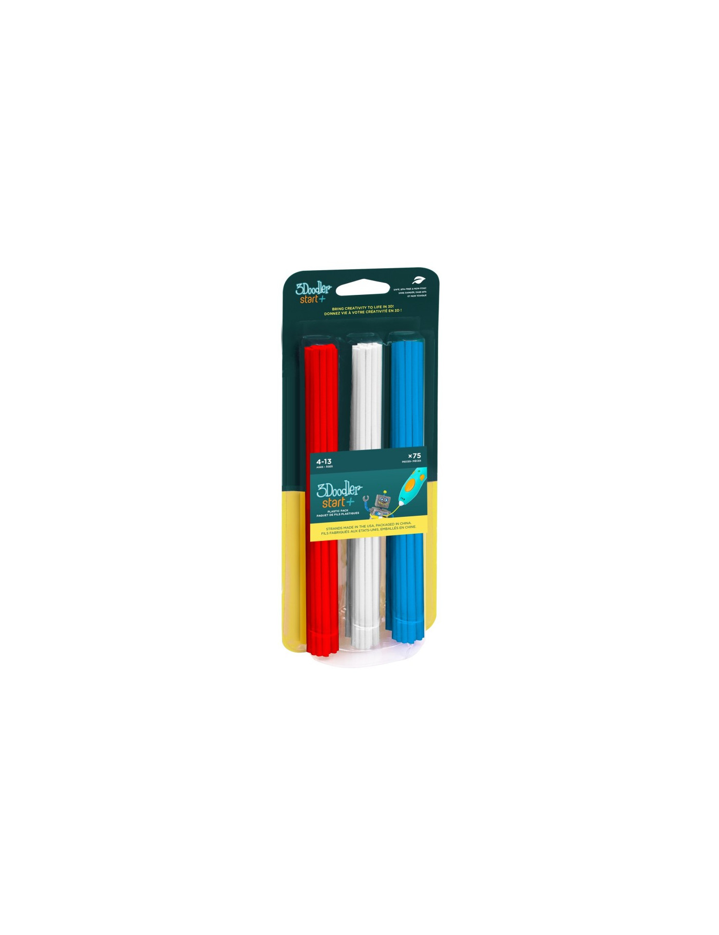 Zapasowe wkłady 3Doodler Start, 75 sztuk , 3 kolory Zapasowe wkłady 3Doodler Start, 75 sztuk , 3 kolory