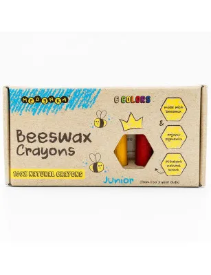 Kredki z wosku pszczelego Medenka JUNIOR NATURAL , 100% naturalne