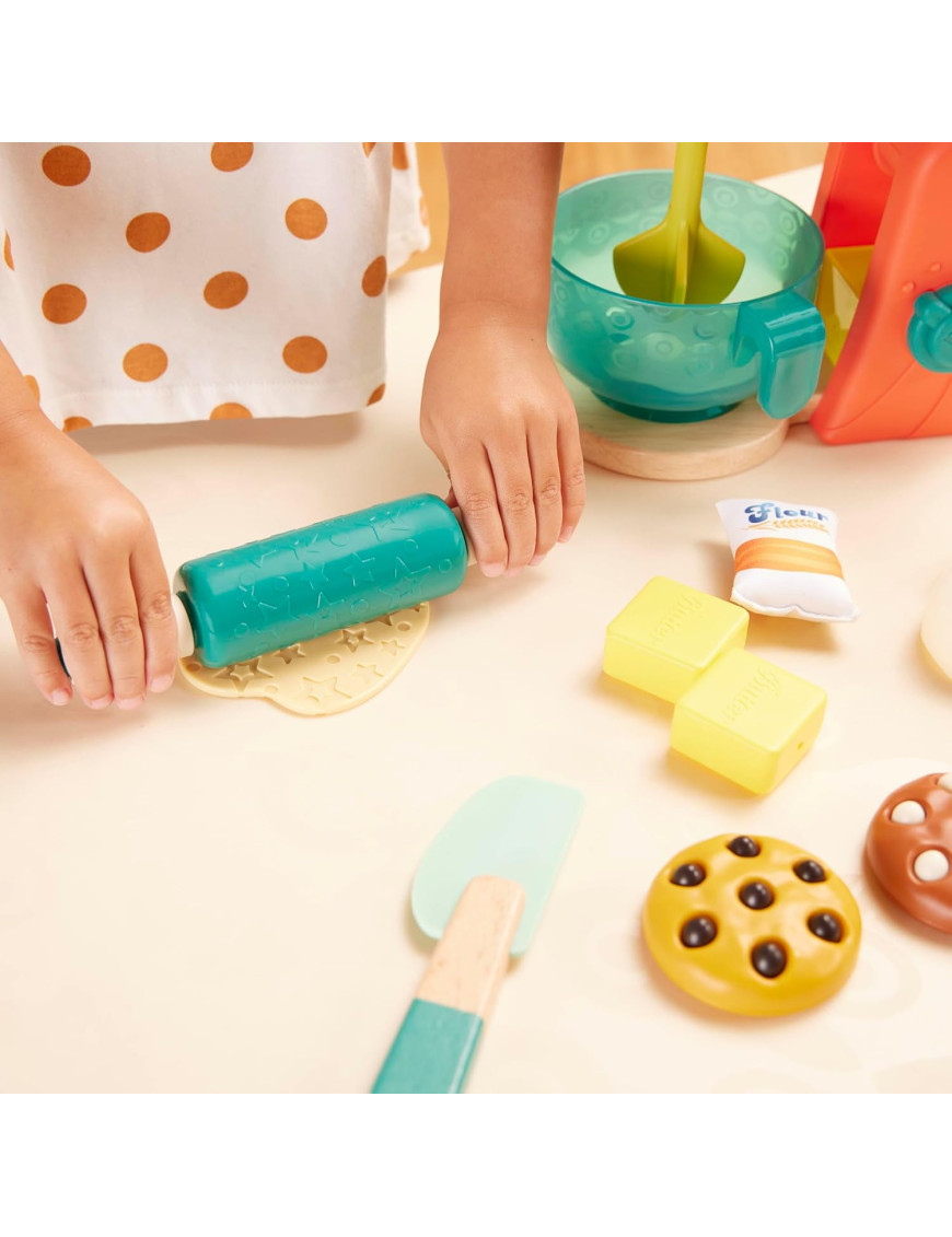 B. Toys, Mini Chef – Mix & Bake Playset – drewniany MIKSER z akcesoriami i składnikami do pieczenia ciast