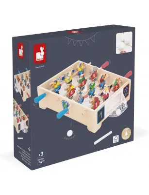 Janod Gra zręcznościowa drewniana Mini hokej Applepop 3+