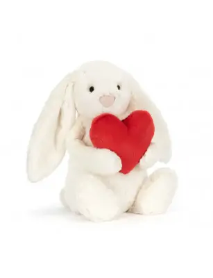 Króliczek Kremowy z Czerwonym Sercem 31 cm Jellycat
