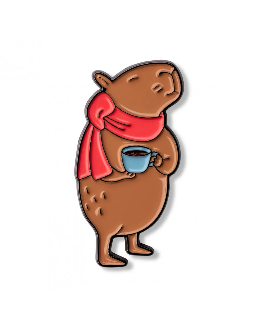 Pin Story - Kapibara z poranną kawką
