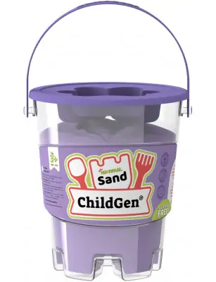 ChildGen, Piasek kinetyczny z foremką, 100% naturalny, 500g, kolor FIOLETOWY, pachnący