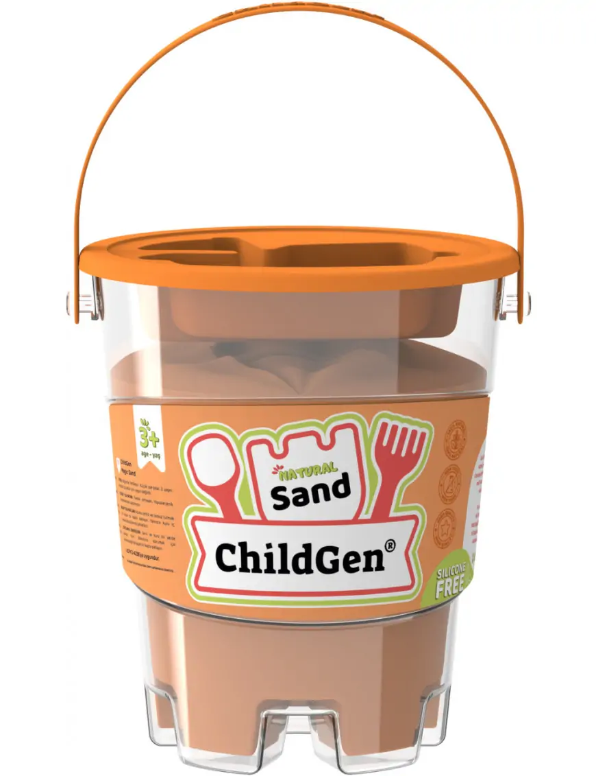 ChildGen, Piasek kinetyczny, 100% naturalny, 500g, kolor POMARAŃCZOWY