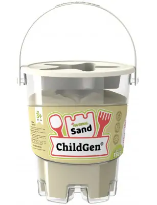 ChildGen, Piasek kinetyczny z foremką, 100% NATURALNY, 500g, zapach brzoskwiniowy