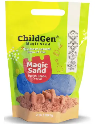 ChildGen, Piasek kinetyczny, 100% NATURALNY SKŁAD, opakowanie re-fill uzupełniające 907g, kolor niebieski