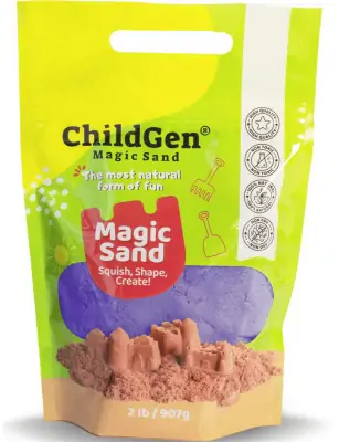 ChildGen, Piasek kinetyczny 100% NATURALNY SKŁAD, opakowanie re-fill uzupełniające 907g, kolor fioletowy, pachnący