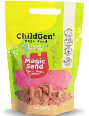 ChildGen, Piasek kinetyczny, 100% NATURALNY SKŁAD, opakowanie re-fill uzupełniające 907g, kolor różowy