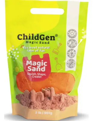 ChildGen, Piasek kinetyczny, 100% NATURALNY SKŁAD, opakowanie re-fill uzupełniające 907g, kolor pomarańczowy