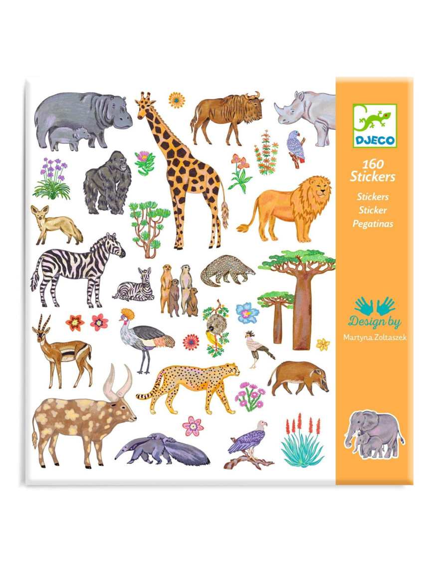 Naklejki KENIA 160 szt., Djeco Naklejki KENIA 160 szt., Djeco