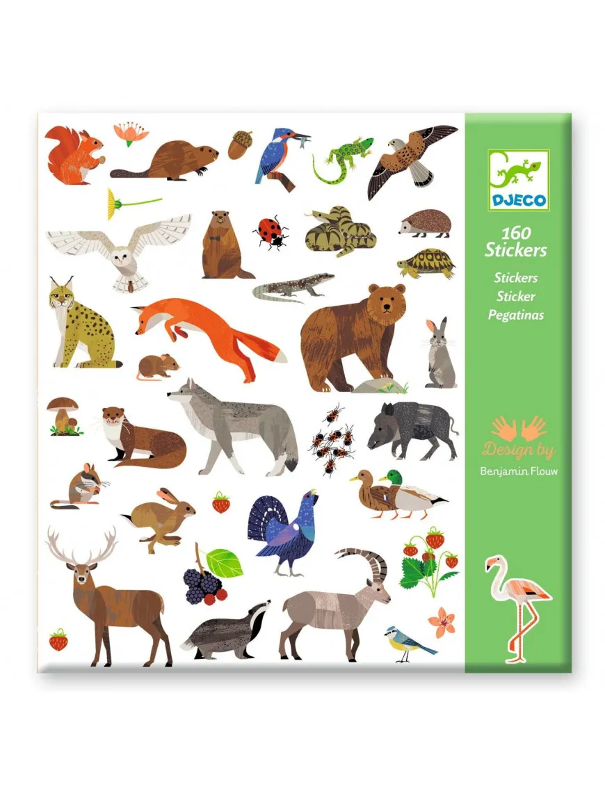 Naklejki Fauna 160 szt., Djeco
