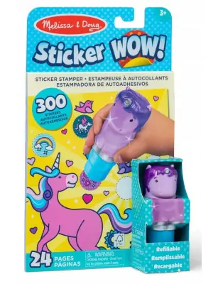 Sticker WOW! stempelki z naklejkami fioletowy jednorożec, Melissa & Doug