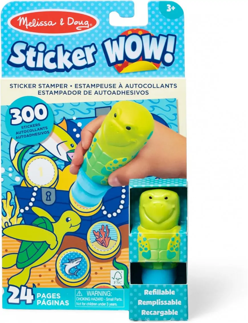 Sticker WOW! stempelki z naklejkami żółw, Melissa & Doug