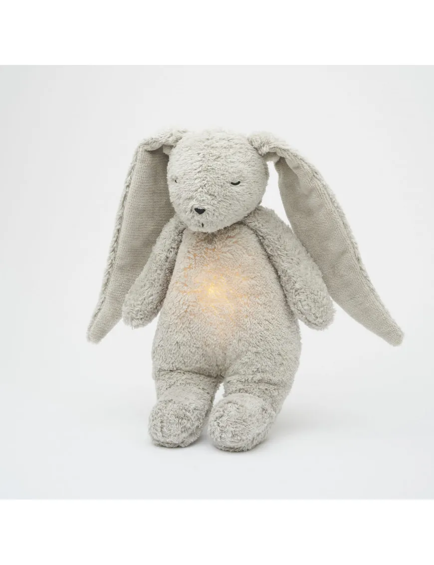 Szumiący królik organic z lampką Grey MOONIE
