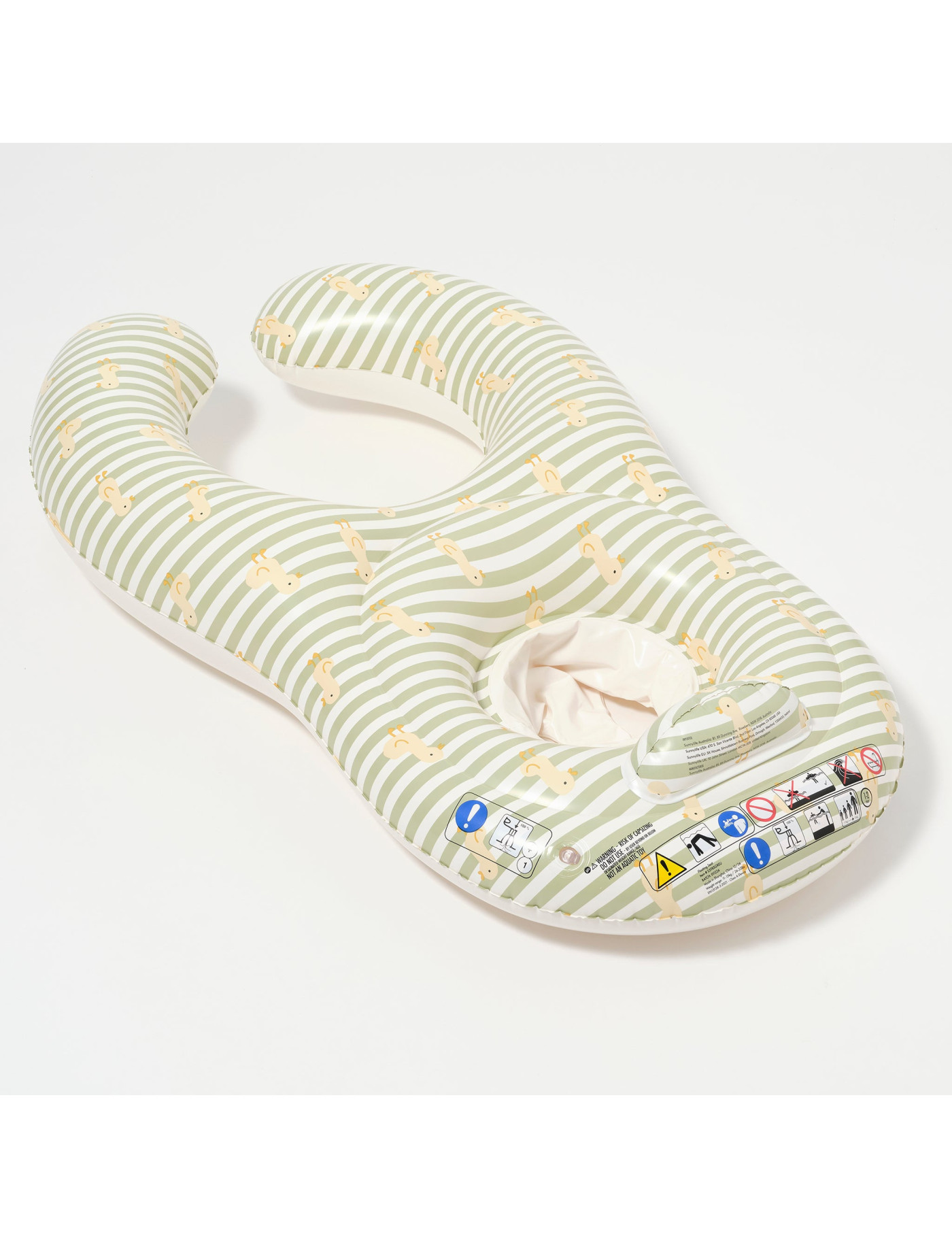 Pływający fotelik dla niemowląt EU Duck Sage Stripe Sunnylife
