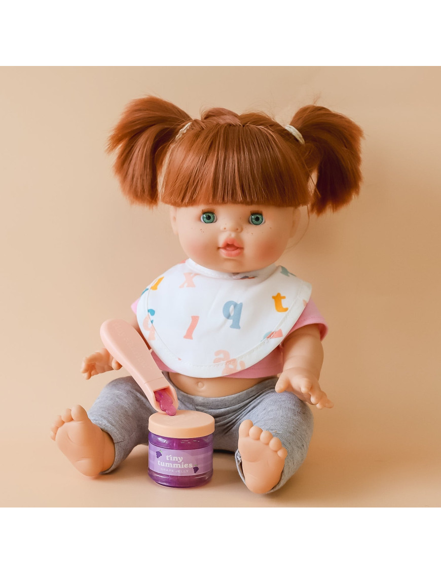 Akcesoria dla lalek Tiny Tummies Słoiczek i Łyżeczka, Winogrono Tiny Harlow
