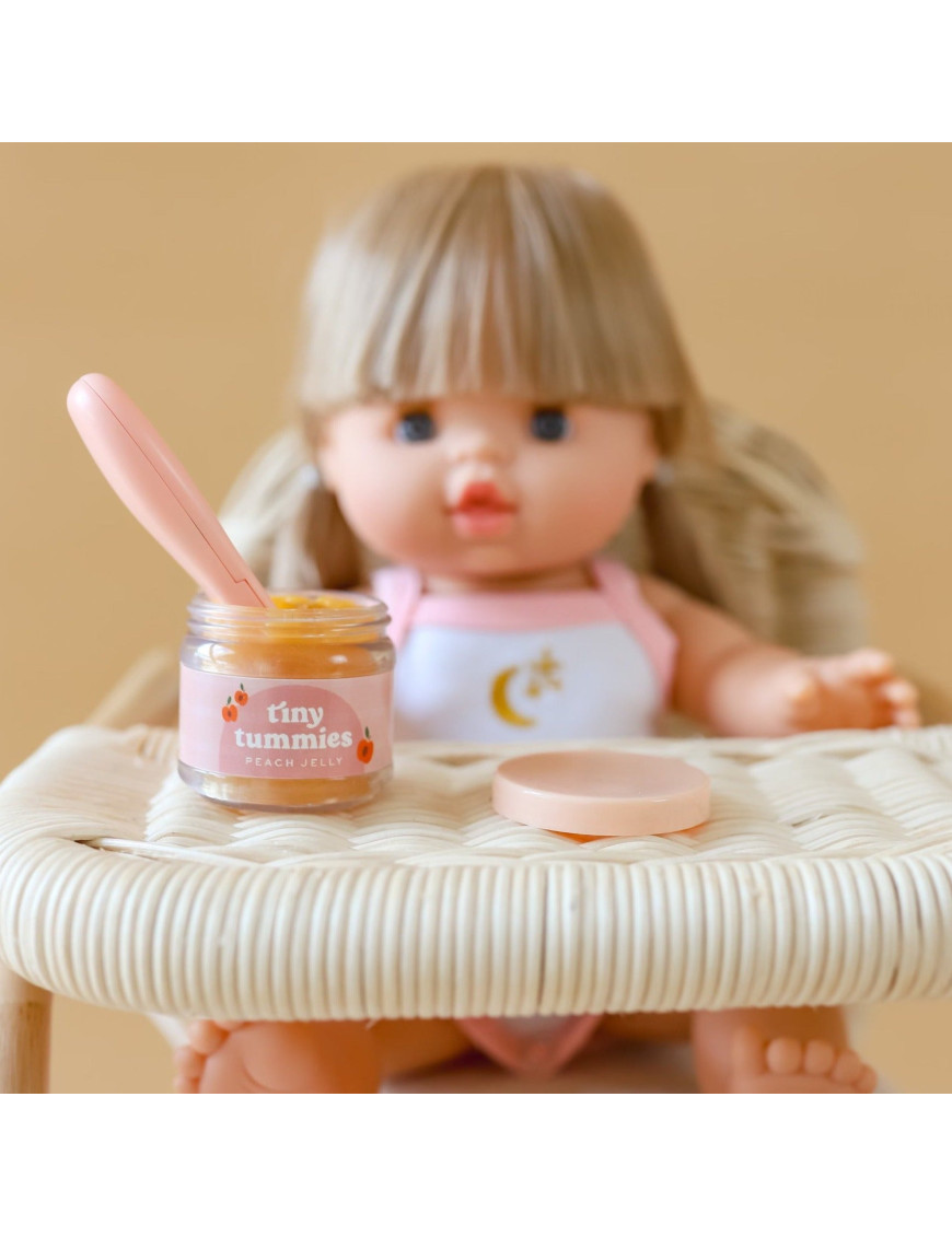 Akcesoria dla lalek Tiny Tummies Słoiczek i Łyżeczka, Brzoskwinia Tiny Harlow