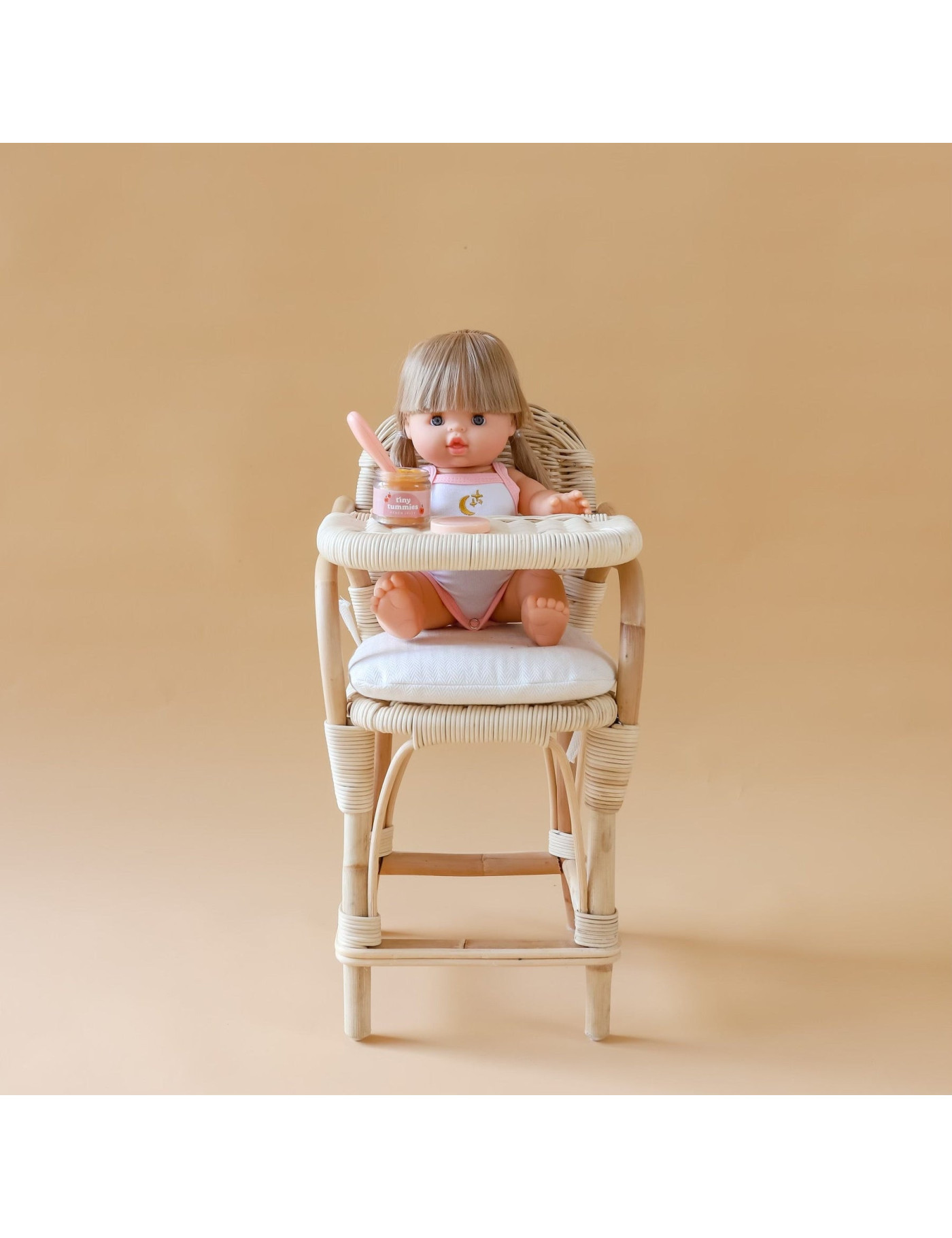 Akcesoria dla lalek Tiny Tummies Słoiczek i Łyżeczka, Brzoskwinia Tiny Harlow