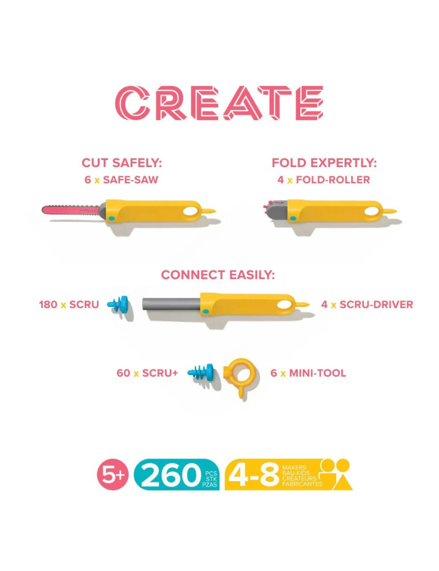 Zestaw narzędzi do konstruowania DIY Makedo - Create